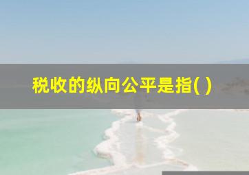 税收的纵向公平是指( )